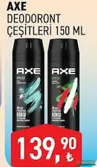 AXE DEODORANT ÇEŞİTLERİ 150 ML AXE DEODORANT ÇEŞİTLERİ 150 ML